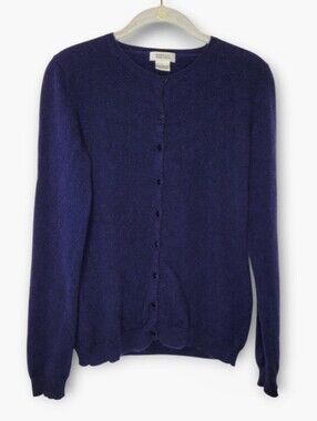 Barneys New York Cashmere Cardigan Sweater L Navy Blue